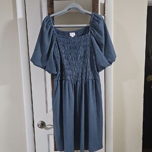 LuLaRoe Alina Textured Blue Dress